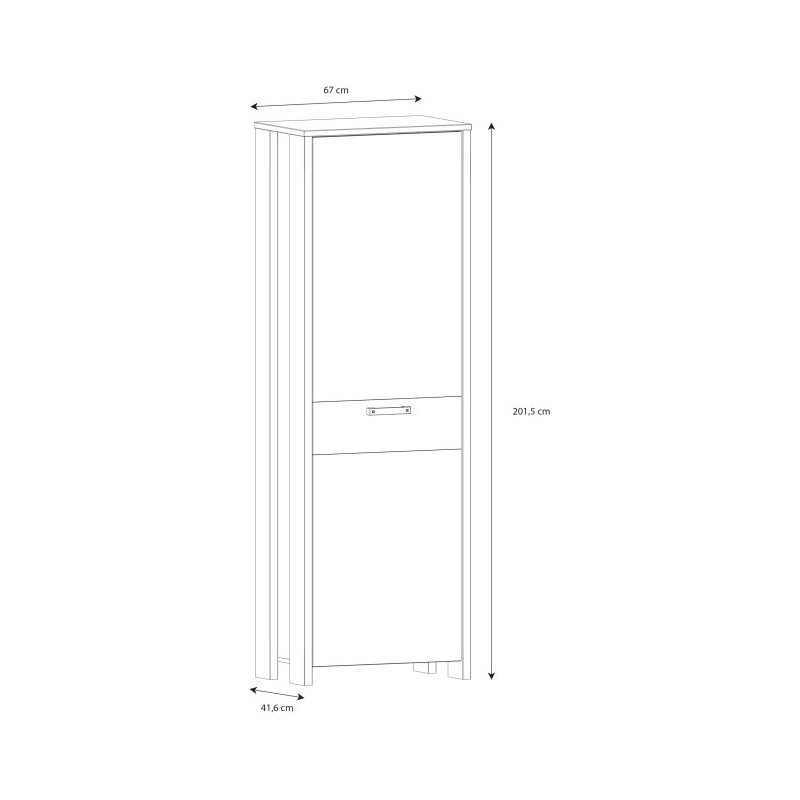 Wąska szafa 70 cm CLIF old wood vintage | Meble Forte