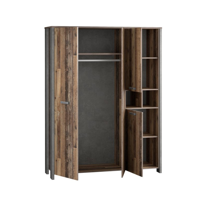 Duża szafa z lustrem 160 cm Clif old wood vintage | Domowanie