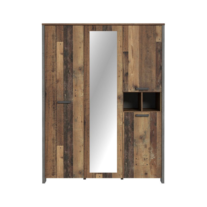Duża szafa z lustrem 160 cm Clif old wood vintage | Domowanie