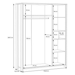 Duża szafa z lustrem 160 cm Clif old wood vintage | Domowanie
