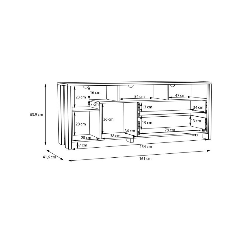 Szafka RTV Clif 160 cm – loftowy styl do salonu