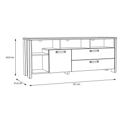 Szafka RTV Clif 160 cm – loftowy styl do salonu