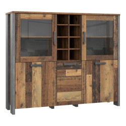 Niska witryna Clif 150 cm – styl loftowy i elegancka ekspozycja