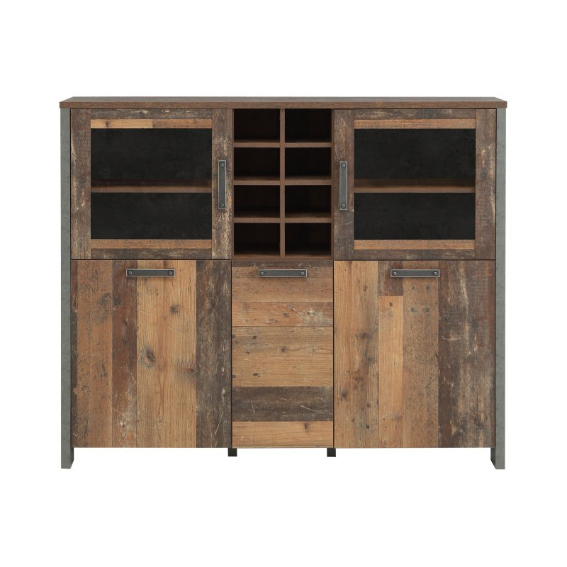 Niska witryna Clif 150 cm – styl loftowy i elegancka ekspozycja