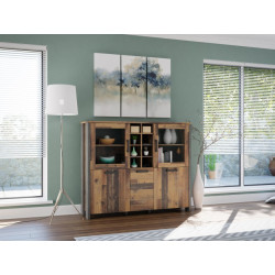 Niska witryna Clif 150 cm – styl loftowy i elegancka ekspozycja