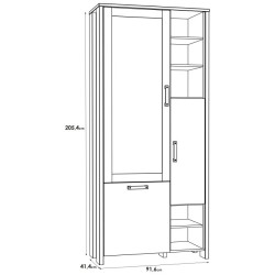 Witryna do salonu Clif 90 cm – styl loftowy i elegancka ekspozycja