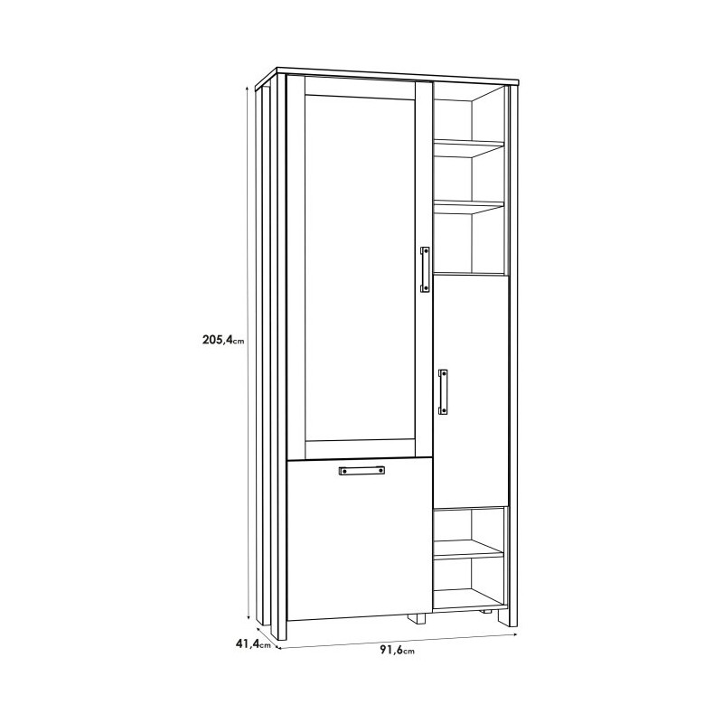 Witryna do salonu Clif 90 cm – styl loftowy i elegancka ekspozycja