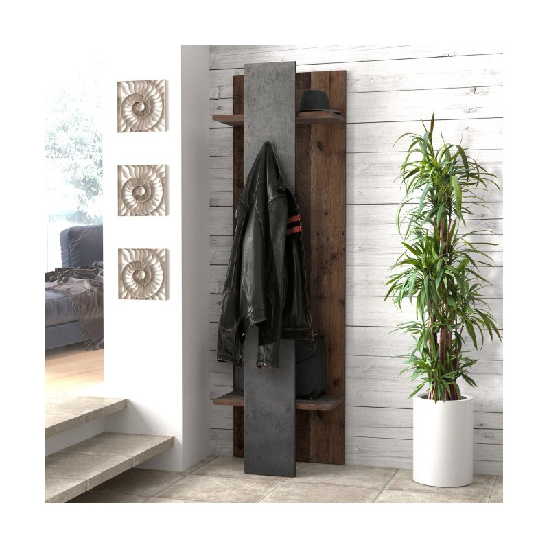 Panel ubraniowy do przedpokoju 60 cm Clif | Old Wood Vintage Beton