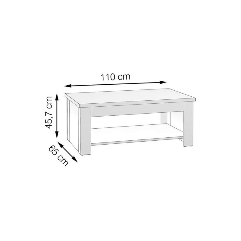 Stolik kawowy z podnoszonym blatem 110x65 cm CLIF Meble Forte