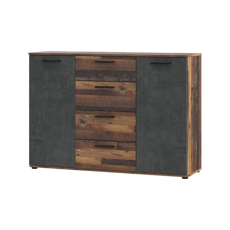 Komoda loft Clif 130 cm – old wood vintage & beton | Meble Forte