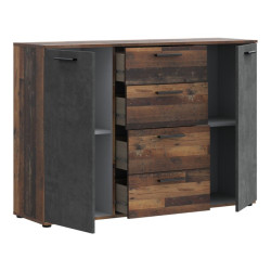 Komoda loft Clif 130 cm – old wood vintage & beton | Meble Forte