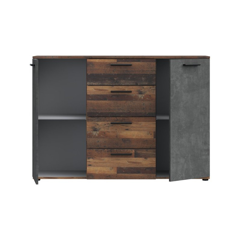Komoda loft Clif 130 cm – old wood vintage & beton | Meble Forte