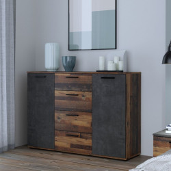 Komoda loft Clif 130 cm – old wood vintage & beton | Meble Forte