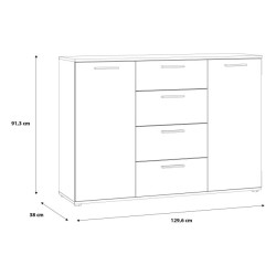 Komoda loft Clif 130 cm – old wood vintage & beton | Meble Forte