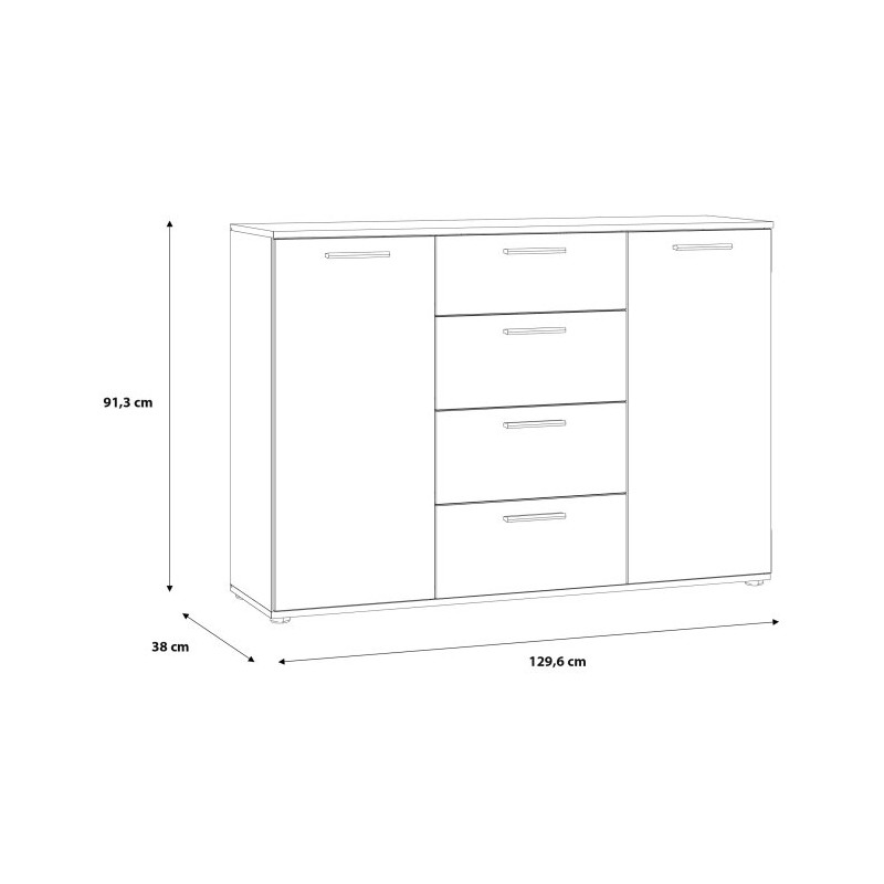 Komoda loft Clif 130 cm – old wood vintage & beton | Meble Forte