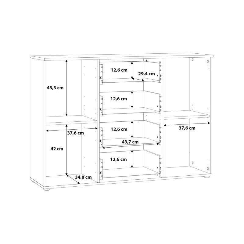 Komoda loft Clif 130 cm – old wood vintage & beton | Meble Forte