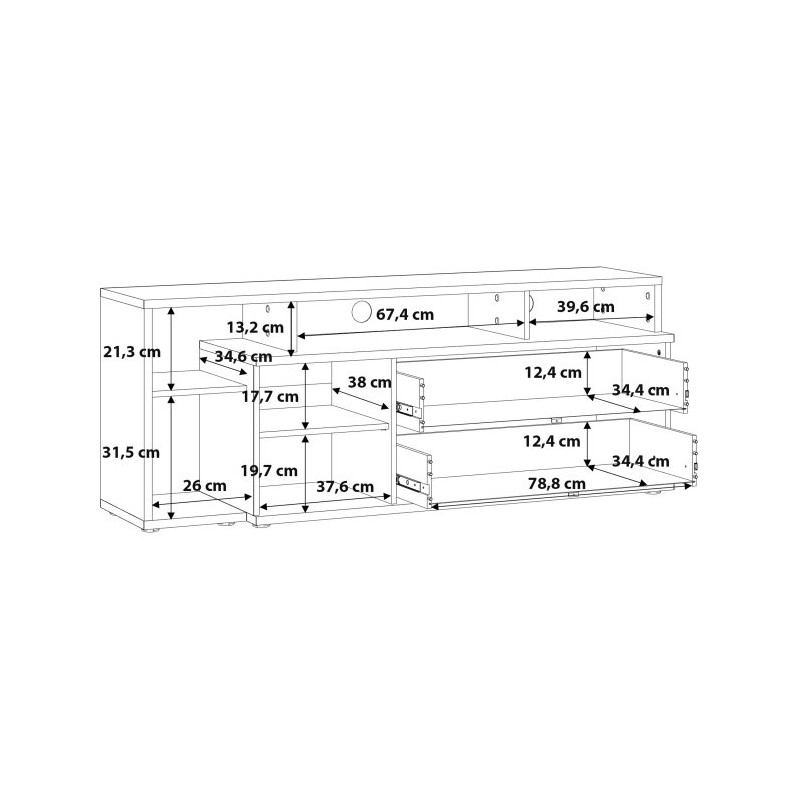 CLIF JCKT135L – szafka loftowa 160 cm w stylu old wood i betonu