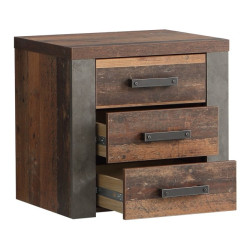 Szafka nocna Clif NLKK012 60 cm – old wood vintage z betonem
