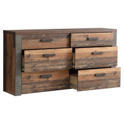 Komoda loft Clif 130 cm – old wood vintage & beton | Meble Forte