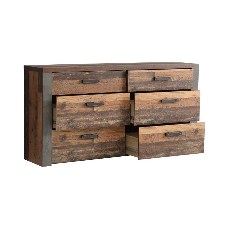 Komoda loft Clif 130 cm – old wood vintage & beton | Meble Forte