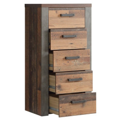 Komoda słupek Clif  61 cm Meble Forte – old wood vintage beton