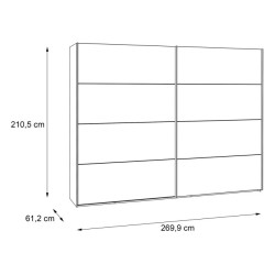 Szafa przesuwna Clif 270 cm – old wood vintage beton