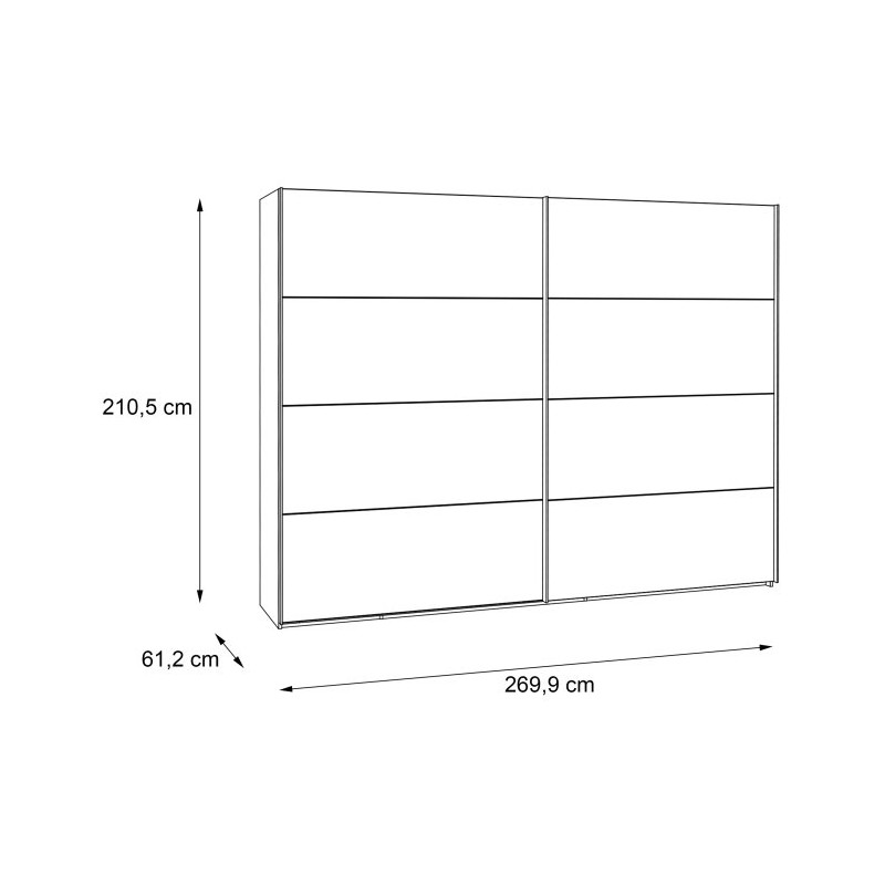 Szafa przesuwna Clif 270 cm – old wood vintage beton