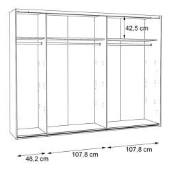 Szafa przesuwna Clif 270 cm – old wood vintage beton