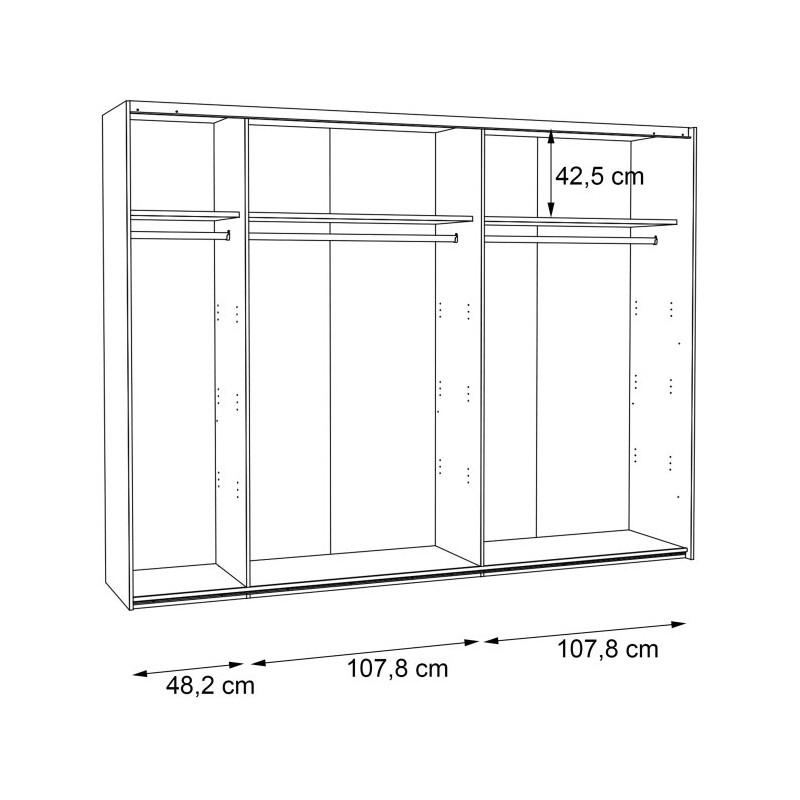 Szafa przesuwna Clif 270 cm – old wood vintage beton