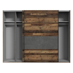 Szafa przesuwna Clif 270 cm – old wood vintage beton
