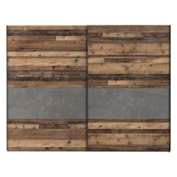 Szafa przesuwna Clif 270 cm – old wood vintage beton