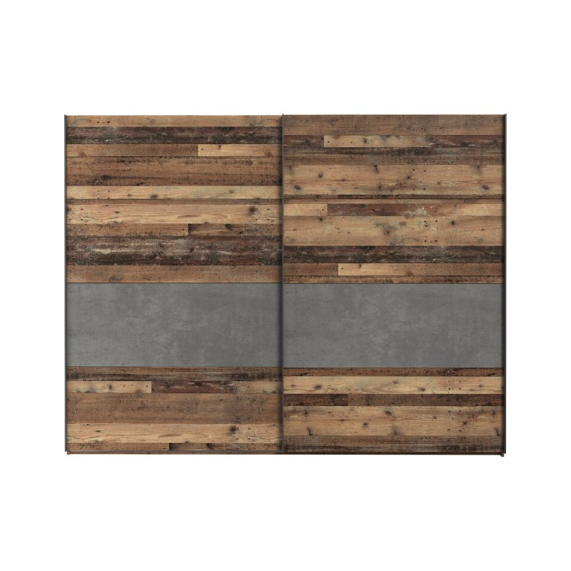 Szafa przesuwna Clif 270 cm – old wood vintage beton