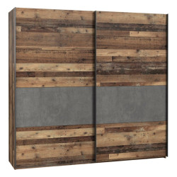 Szafa przesuwna Clif 220 cm – old wood vintage beton