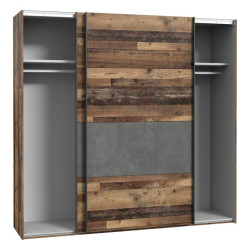 Szafa przesuwna Clif 220 cm – old wood vintage beton