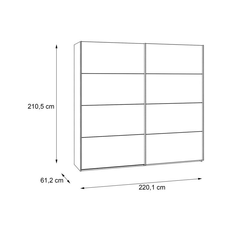 Szafa przesuwna Clif 220 cm – old wood vintage beton