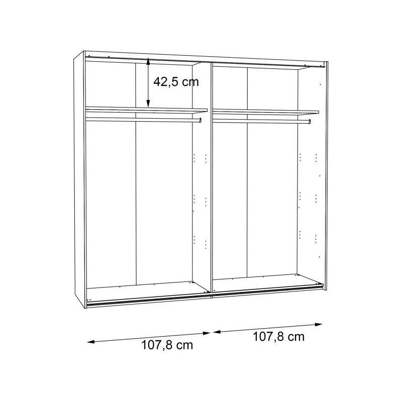 Szafa przesuwna Clif 220 cm – old wood vintage beton