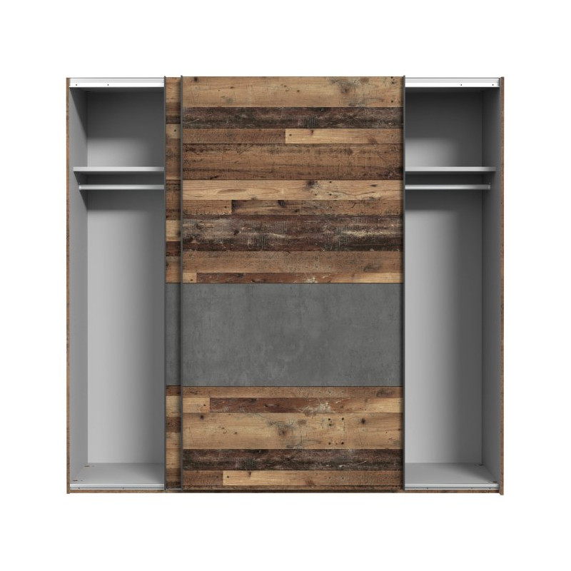Szafa przesuwna Clif 220 cm – old wood vintage beton