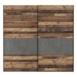Szafa przesuwna Clif 220 cm – old wood vintage beton