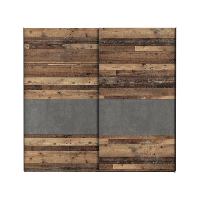 Szafa przesuwna Clif 220 cm – old wood vintage beton