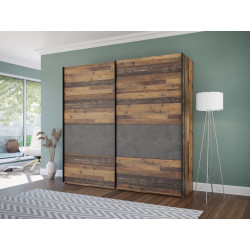 Szafa przesuwna Clif 220 cm – old wood vintage beton