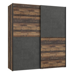 Szafa przesuwna Clif 170 cm – old wood vintage beton