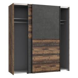 Szafa przesuwna Clif 170 cm – old wood vintage beton