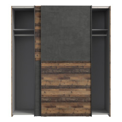 Szafa przesuwna Clif 170 cm – old wood vintage beton