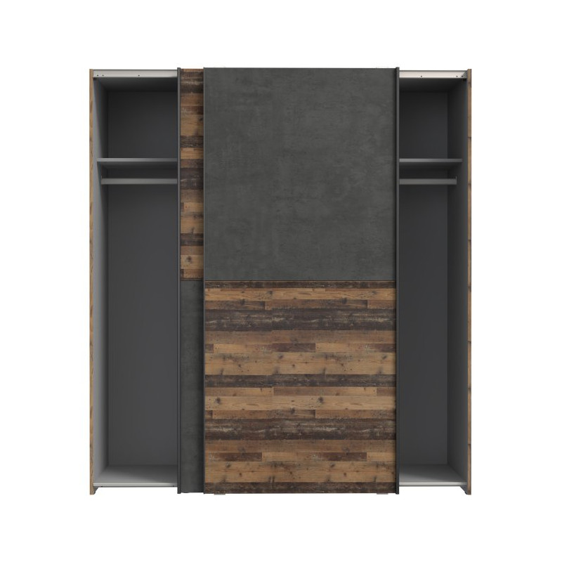 Szafa przesuwna Clif 170 cm – old wood vintage beton