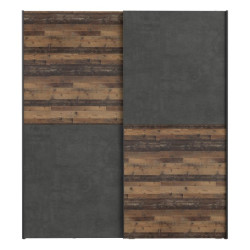 Szafa przesuwna Clif 170 cm – old wood vintage beton