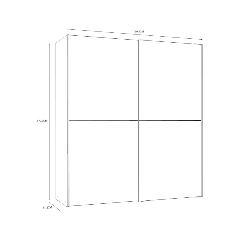 Szafa przesuwna Clif 170 cm – old wood vintage beton