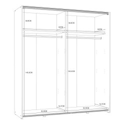 Szafa przesuwna Clif 170 cm – old wood vintage beton
