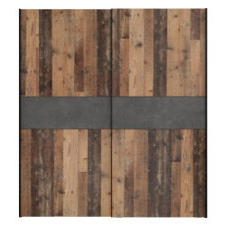 Szafa przesuwna Clif 170 cm – old wood vintage beton