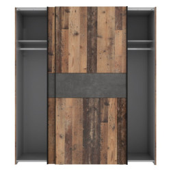 Szafa przesuwna Clif 170 cm – old wood vintage beton