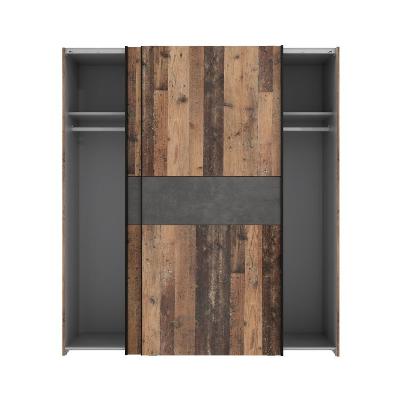 Szafa przesuwna Clif 170 cm – old wood vintage beton